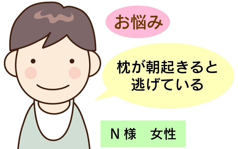 お客様の声　枕が朝起きると逃げている